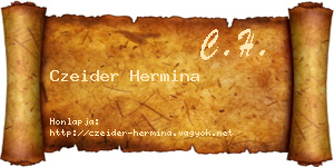 Czeider Hermina névjegykártya